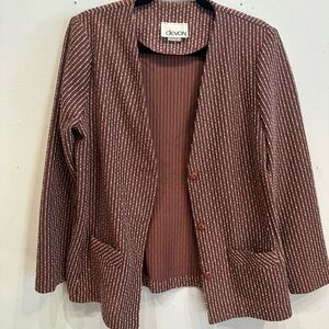 Vintage Devon Women's Chocolate Pinstripe Blazer Womens Size 12